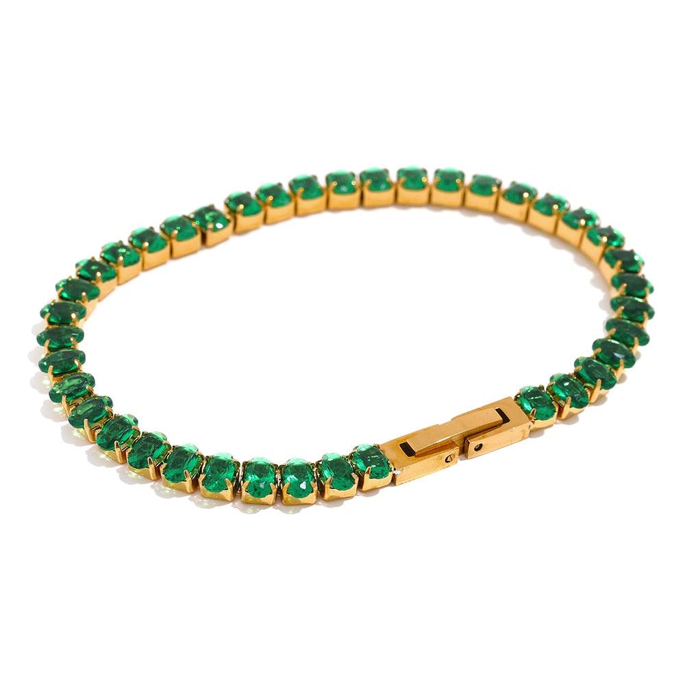 green tennis bracelet