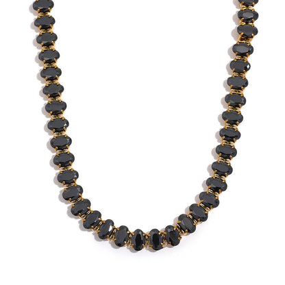 black tennis necklace