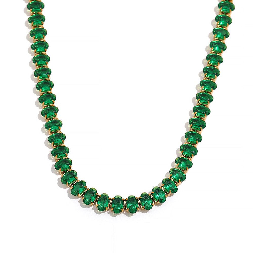 green tennis necklace